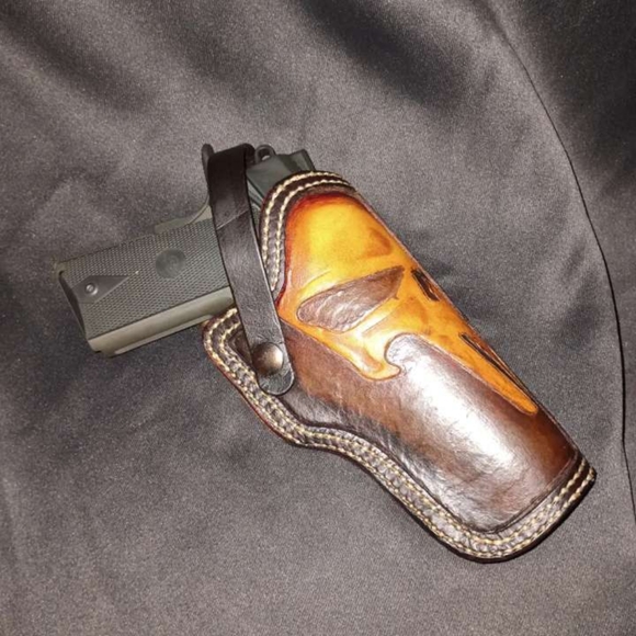 handmade Other - Handmade leather punisher skull holster